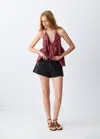 Mango High-waisted Shorts With Studs In Black