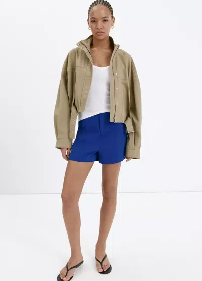 Mango High-waisted Stitched Shorts In Multi