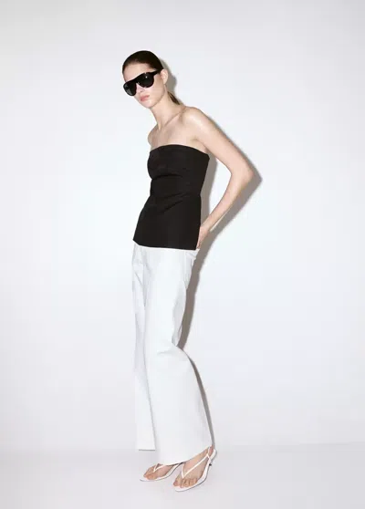 Mango High-waisted Wideleg Jeans In White