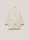 MANGO HOME 100% COTTON WAFFLE BATHROBE BEIGE