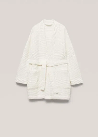 Mango Home Bathrobe Ecru