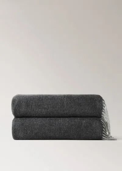 Mango Home 100% Cashmere Double Face Blanket Grey