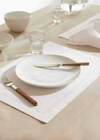 Mango Home 100% Cotton Placemat With Hemstitch Off White
