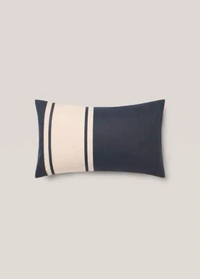 Mango Home Cushion Cover Cotton Stripes 30x50cm Night Blue
