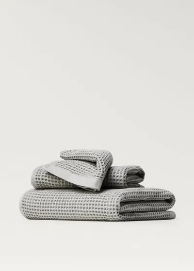Mango Home 100% Cotton Waffle Bath Towel 30x50cm Gris - Home - 30x50cm -