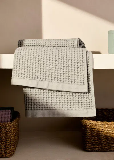 Mango Home 100% Cotton Waffle Bath Towel 50x90cm Gris - Home - 50x90cm -