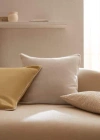 Mango Home 100% Linen Pipping Cushion Cover 60x60cm Ecru In Neutral