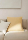 Mango Home 100% Linen Pipping Cushion Cover 60x60cm Ochre In Yellow