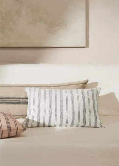 Mango Home 100% Linen Striped Cushion Cover 40x60cm Off White