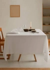 Mango Home 100% Linen Tablecloth 67x67 In Off White