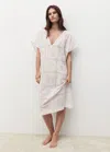 Mango Home 100% Ramie Embroidered Caftan White