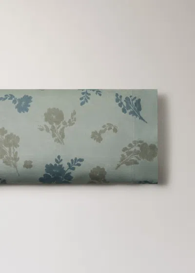 Mango Home 200 Thread Count Cotton Percale Pillowcase With Faded Floral Pattern 45x110 Cm Aqua Green