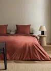 Mango Home Housse De Couette Percale De Coton 200 Fils Overlock Contraste Lit 200 Cm Rose Géranium - Home - Lit