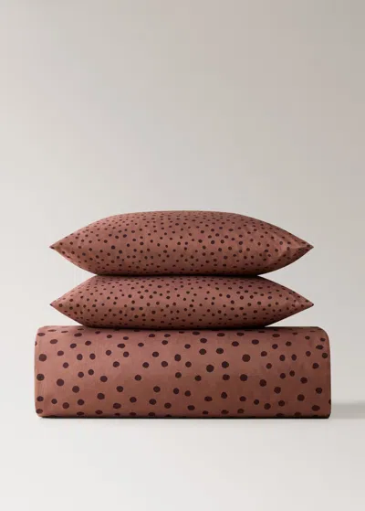 Mango Home 200 Thread Count Percale Cotton Duvet Cover With Polka Dot Print Superking Bed Burnt Orange