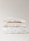 Mango Home 200 Threads Percale Cotton Flower Print Superking Bed Vanilla In Neutral