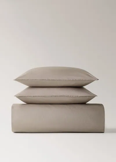 Mango Home 300 Threads Cotton Percale Duvet Cover Superking Bed Medium Brown