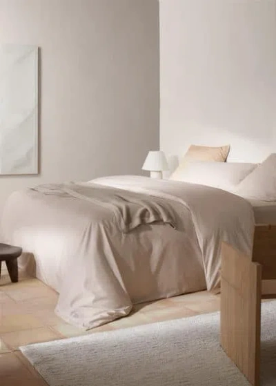 Mango Home 300 Thread Count Cotton Duvet Cover For Single Bed Beige In Brown