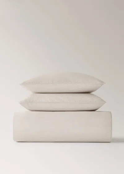 Mango Home 500 Threads Cotton Percale Duvet Cover Single Bed Beige