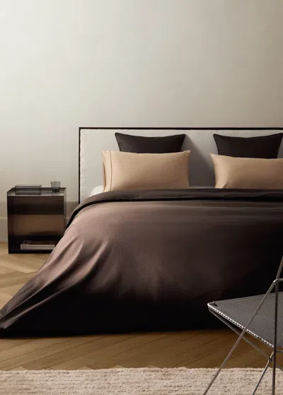 Mango Home 600 Threads Count Satin Cotton Duvet Cover King Bed Chocolate