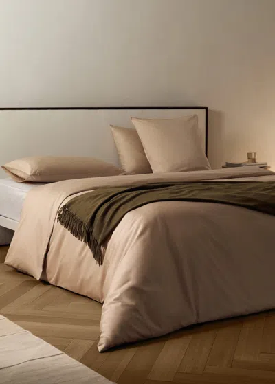Mango Home 600 Threads Count Satin Cotton Duvet Cover Queen Bed Beige