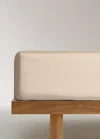 Mango Home 600 Threads Washed Cotton Fitted Sheet Single Bed Beige