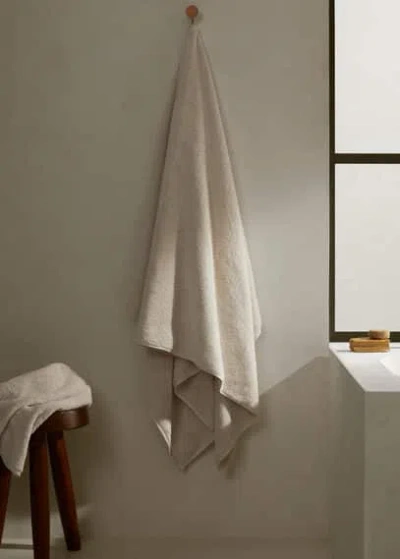 Mango Home 600gr/m2 Cotton Bath Towel 90x150cm Beige In White
