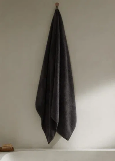 Mango Home 600gr/m2 Cotton Bath Towel 90x150cm Charcoal In Black