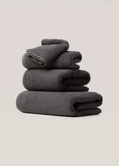 Mango Home 600gr/m2 Cotton Face Towel 30x50cm Charcoal In Gray
