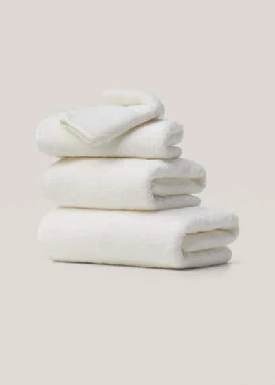 Mango Home 600gr/m2 Cotton Face Towel 30x50cm Ecru In Black