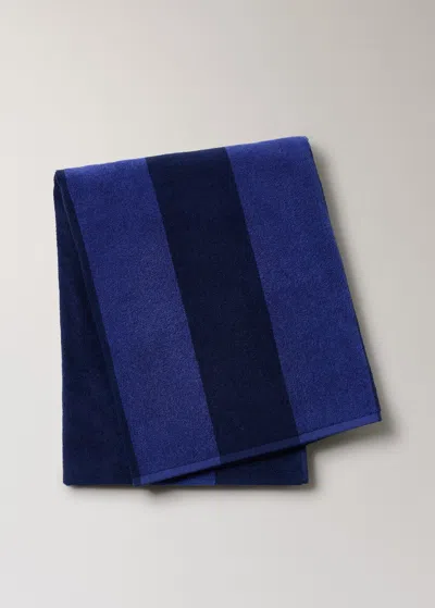 Mango Home Bicolor Kodak Striped Beach Towel Navy