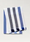 Mango Home Bicolor Stripe Cotton Beach Towel Blue