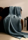 Mango Home Cotton Waffle Blanket Blue