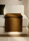 Mango Home Cotton Waffle Blanket Curry In Brown