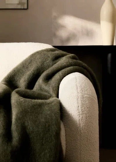 Mango Home Carded Wool Blanket Green