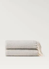 Mango Home Couverture Effet Doux Avec Finition À Franges Gris Clair/pastel - Home - 130x170cm -