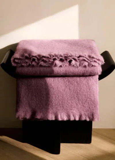Mango Home Carded Wool Blanket Medium Pink In Purple