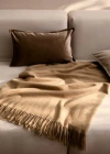 Mango Home Blanket With Fringe Detail Vanilla In Brown