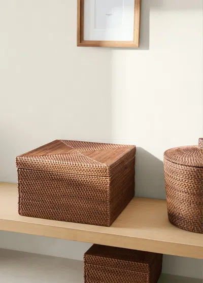 Mango Home Medium Thin Rattan Box Brown