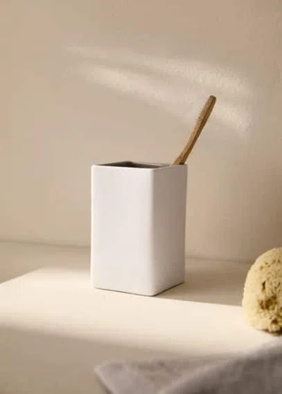 Mango Home Brush Holder White In Blanc