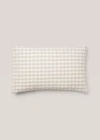 Mango Home Checkered Cotton Pillowcase 50x75cm Beige In Pattern