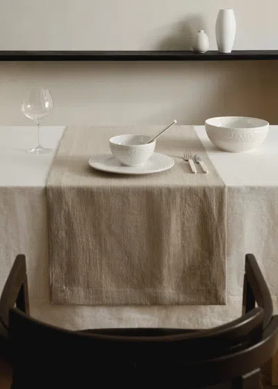 Mango Home Linen Table Runner Sand