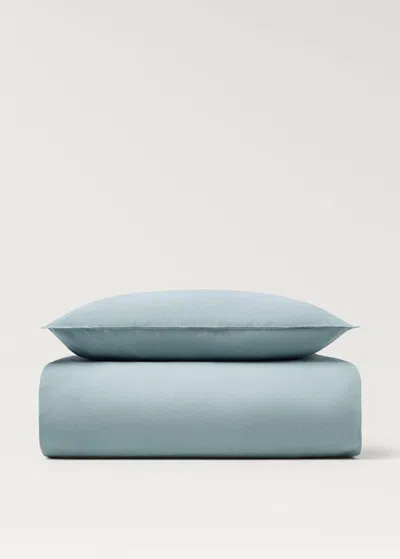 Mango Home Housse De Couette Enfant Coton Lavé Double Surpiqûre Lit 90 Cm Vert D´eau - Home - Lit 90 Cm - Mango In Aqua Green