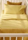 Mango Home Children's Washed Cotton Double-stitched Duvet Cover For Cot Mustard