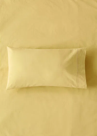 Mango Home Children's Washed Cotton Double-stitched Pillowcase 30x50 Cm Mustard