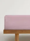 Mango Home Children's Washed Cotton Fitted Sheet For 90 Cm Bed Lilac