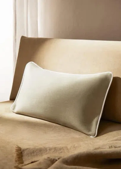 Mango Home Contrast Trim Cushion Cover 30x50cm Green In Neutral