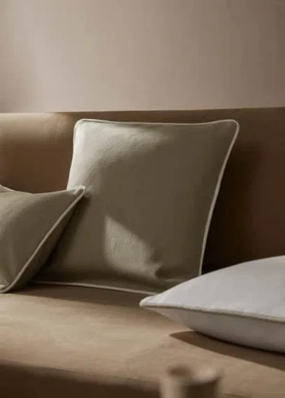 Mango Home Contrast Trim Cushion Cover 45x45cm Green