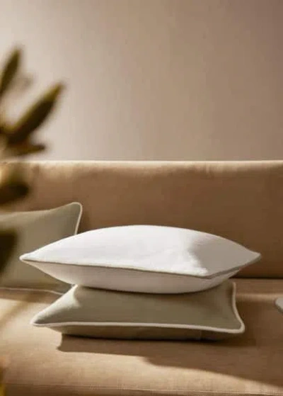 Mango Home Contrast Trim Cushion Cover 45x45cm Off White