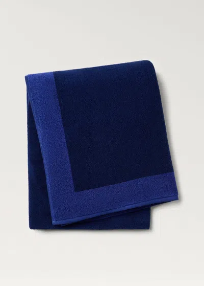 Mango Home Cotton Beach Towel Frame Design Navy