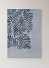 Mango Home Cotton Canvas Tablecloth With Leaf Print, Seats 6 To 8 People Ink Blue
